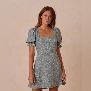 Rylee and Cru Claudia Dress || Blue Floral - S